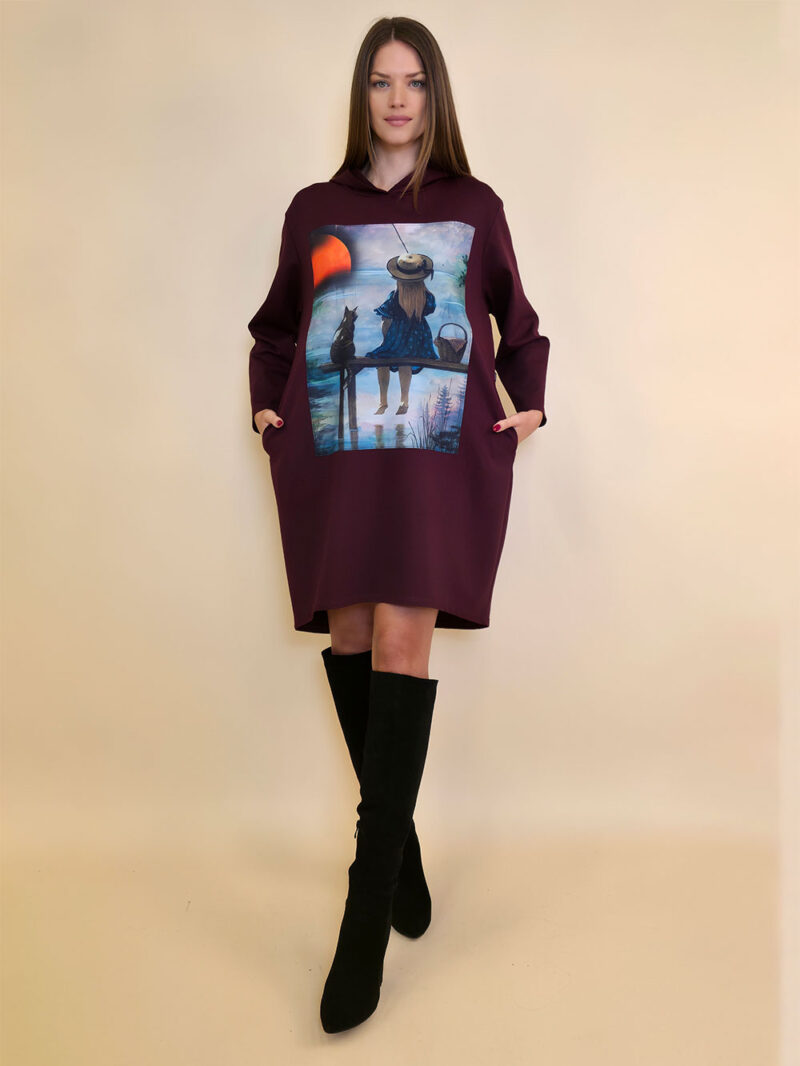 Haljina 52 El Hood PR - burgundy - Curica i mačak