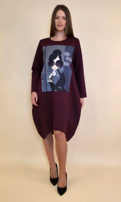 Haljina 48 YoYo PR - burgundy - Coffee&City