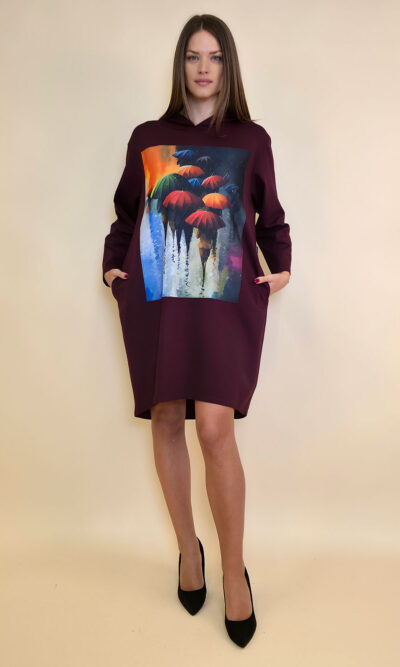 Haljina 52 El Hood PR - burgundy - Rain