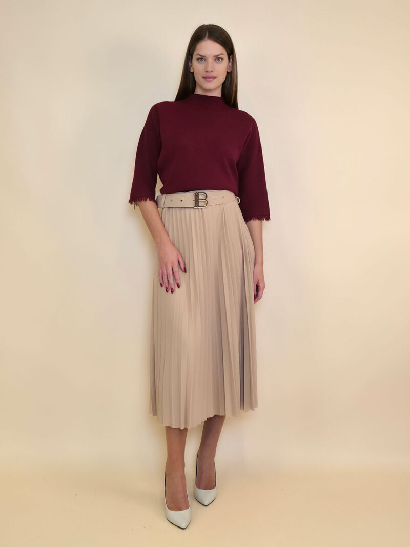 Suknja 32 Winona -  scuba UN plisse - beige