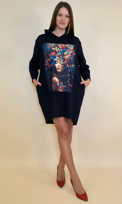 Haljina 52 El Hood PR - navy - Leptiri u kosi