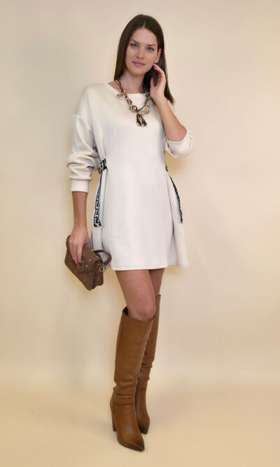 Haljina 48 Vonore - mini jersey UN - beige