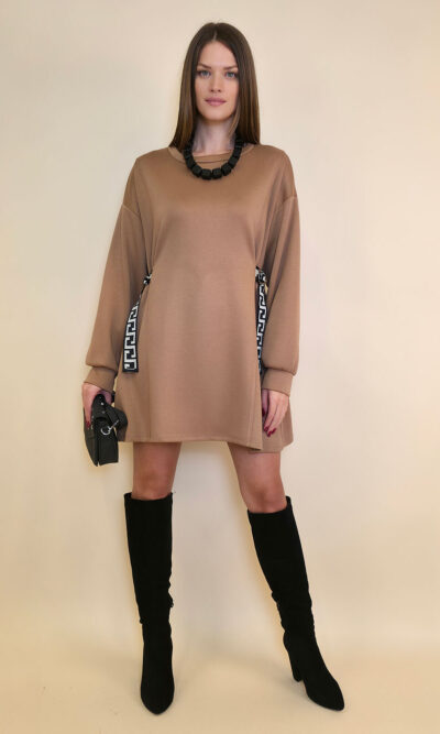 Haljina 48 Vonore - mini jersey UN - camel