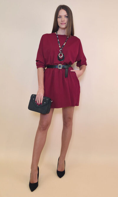 Haljina+remen 48 Aynor -  jersey UN - burgundy