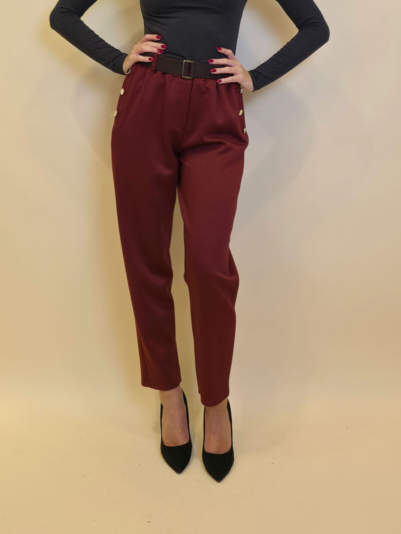 Hlače 46 Allen - burgundy
