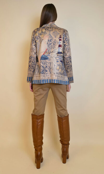 Jakna 48 Alda - ecco suede print - Parrot Antique