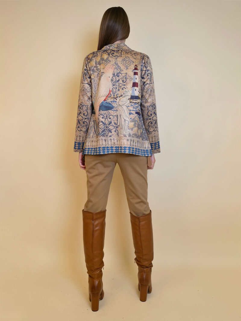 Jakna 48 Alda - ecco suede print - Parrot Antique