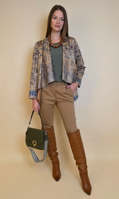 Jakna 48 Alda - ecco suede print - Parrot Antique