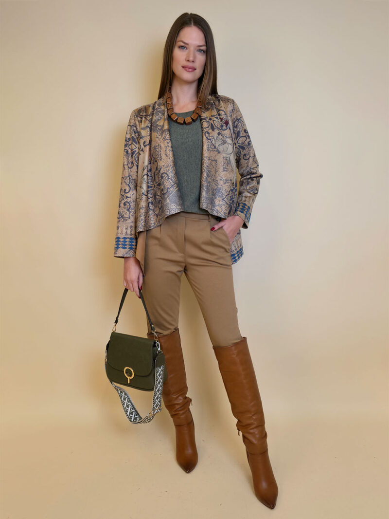Jakna 48 Alda - ecco suede print - Parrot Antique