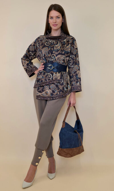 Jakna 52 DeLand/D - ecco suede - Paisley Floral black