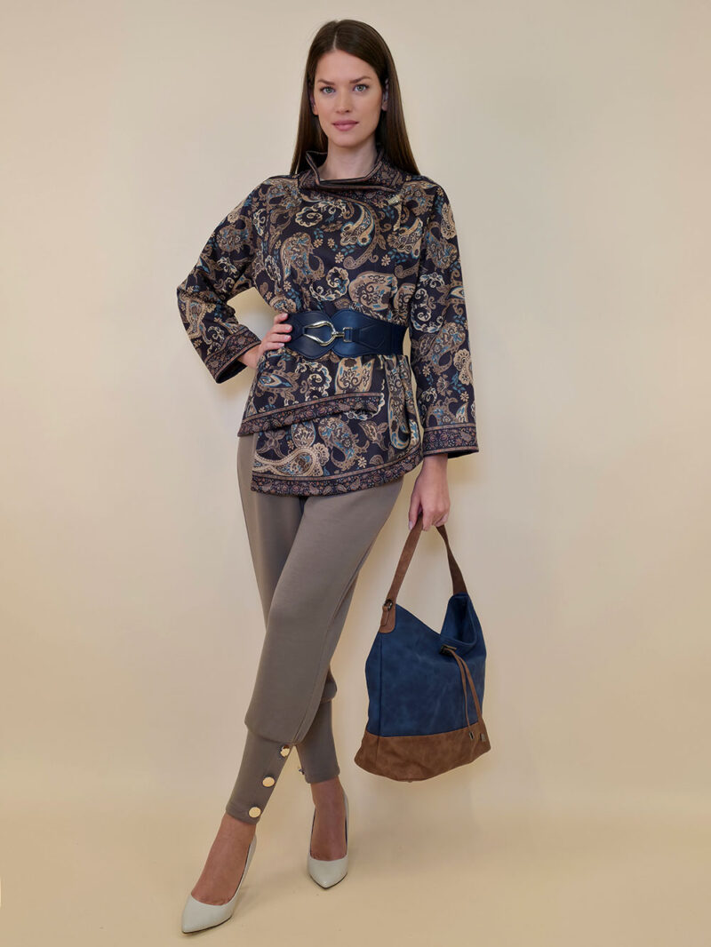 Jakna 52 DeLand/D - ecco suede - Paisley Floral black