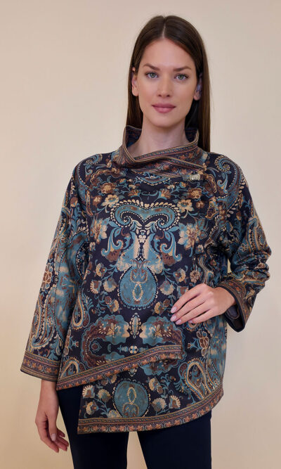 Jakna 52 DeLand/D - ecco suede - Paisley folk ottanio