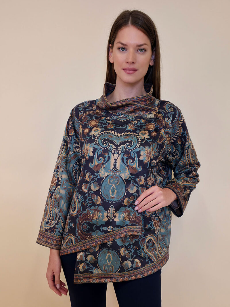 Jakna 52 DeLand/D - ecco suede - Paisley folk ottanio