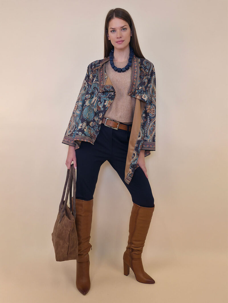 Jakna 52 DeLand/D - ecco suede - Paisley folk ottanio