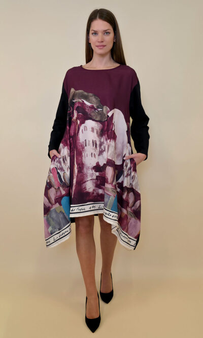 Haljina 47 Odell - felpa/print - Positano burgundy