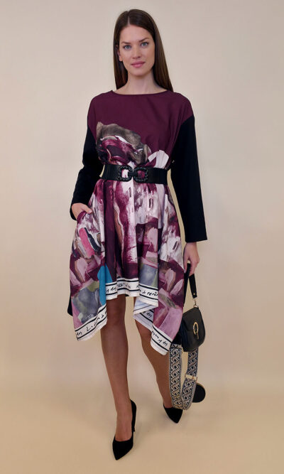 Haljina 47 Odell - felpa/print - Positano burgundy