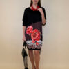 Haljina 42 Alma - felpa/print vezice - Two Red Peonies