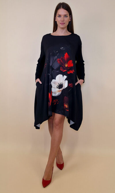 Haljina 47 Odell - felpa/White Poppy black