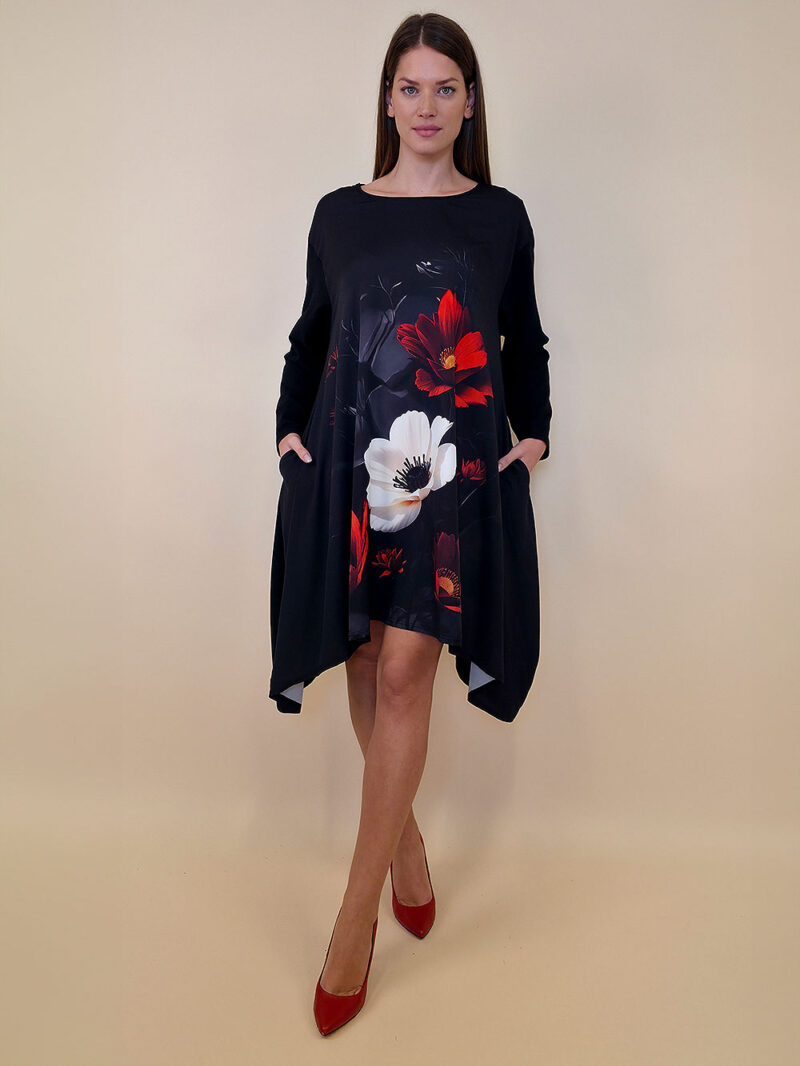 Haljina 47 Odell - felpa/White Poppy black