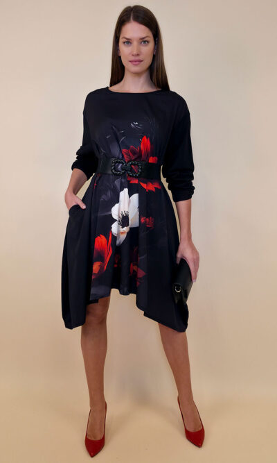 Haljina 47 Odell - felpa/White Poppy black