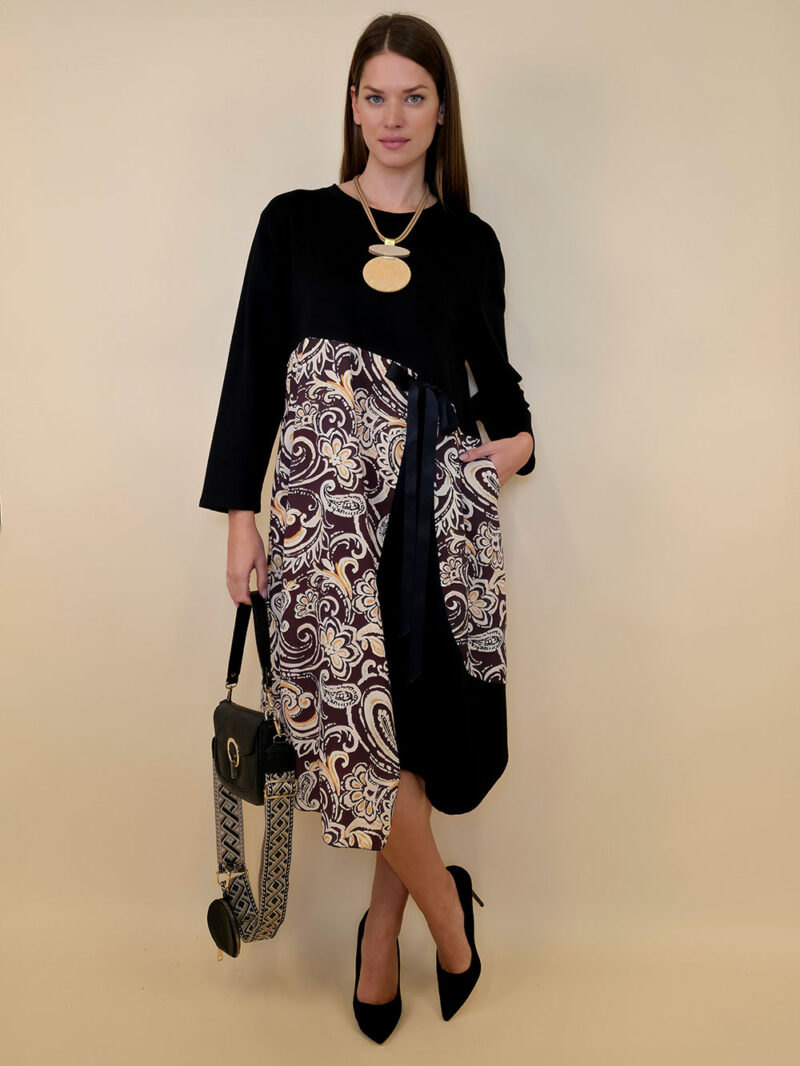 Haljina 52 Merna - felpa/mašna - Paisley beige