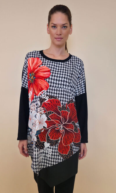 Tunika 40 Abie- felpa/ecco lajsna/print - Dog Tooth Floral