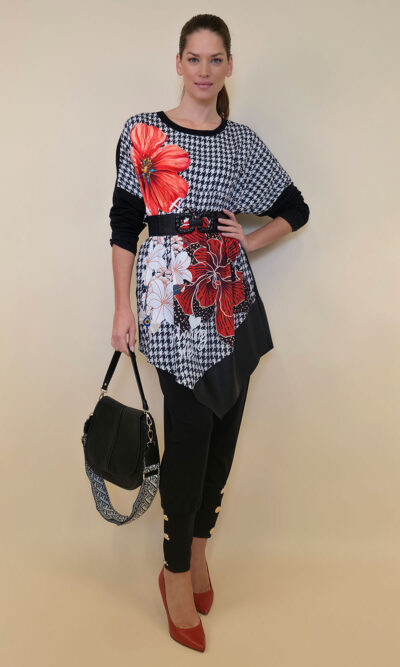 Tunika 40 Abie- felpa/ecco lajsna/print - Dog Tooth Floral