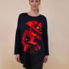 Tunika 40 Abie - felpa/ecco lajsna/print - Red Flower Duo
