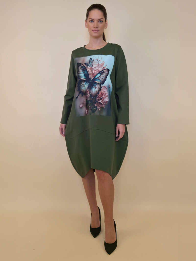Haljina 48 YoYo PR - military  - Leptiri na ružama
