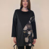 Tunika 48 Black Wings - felpa/ecco leather/print - Golden Balls