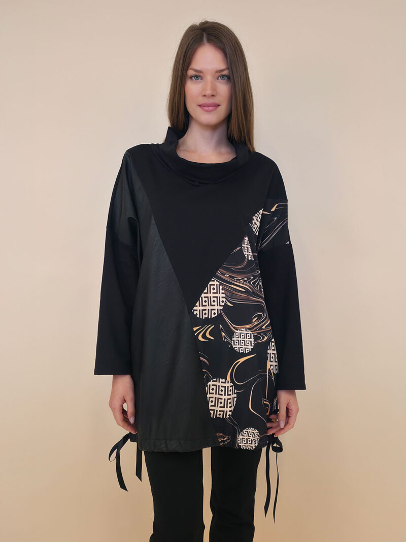 Tunika 48 Black Wings - felpa/ecco leather/print - Golden Balls