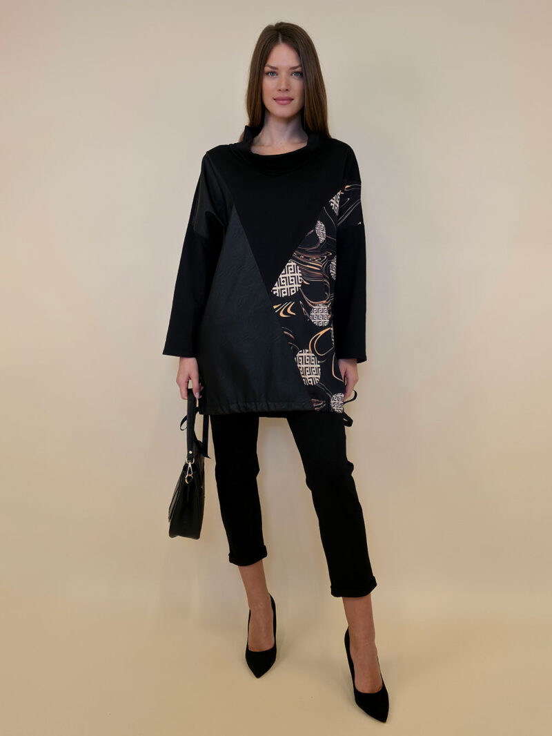 Tunika 48 Black Wings - felpa/ecco leather/print - Golden Balls