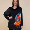 Tunika 48 Black Wings - felpa/ecco leather/print - Butterfly Aqua