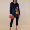 Tunika 48 Black Wings - felpa/ecco leather/print - Butterfly Aqua