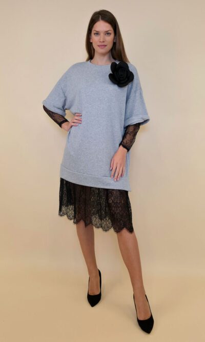 Haljina 68 Seldovia - felpa/lace - grey