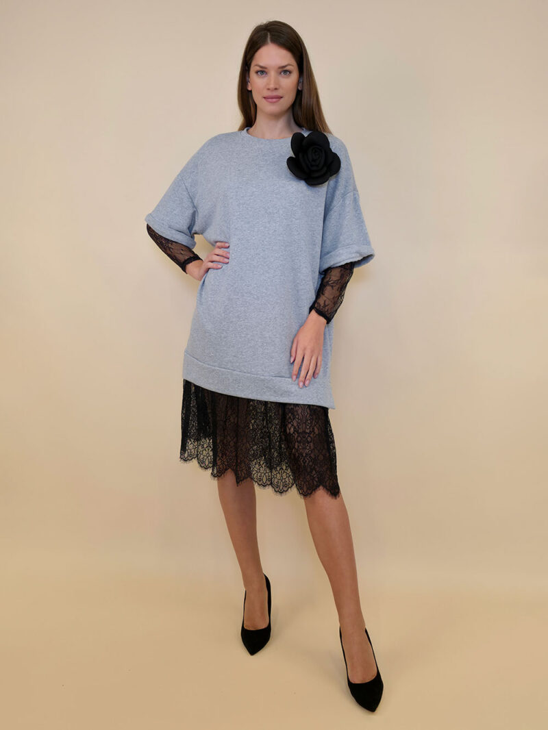 Haljina 68 Seldovia - felpa/lace - grey