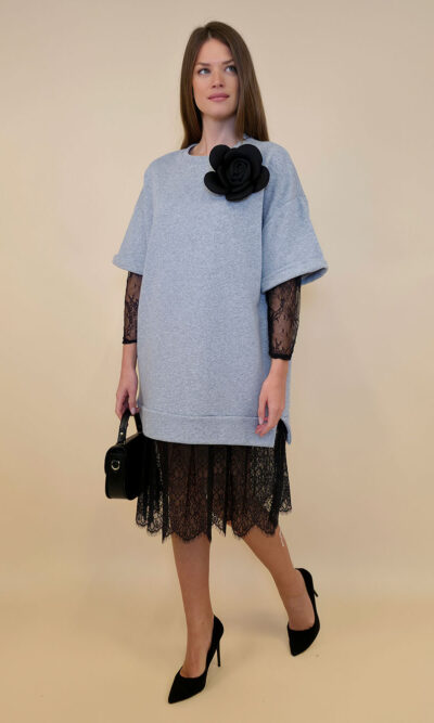 Haljina 68 Seldovia - felpa/lace - grey