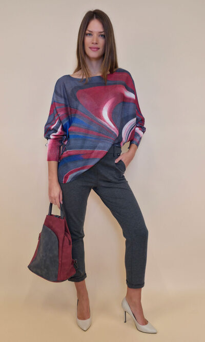 Pulover 28 La Jolla - plt - Aurora Borealis burgundy