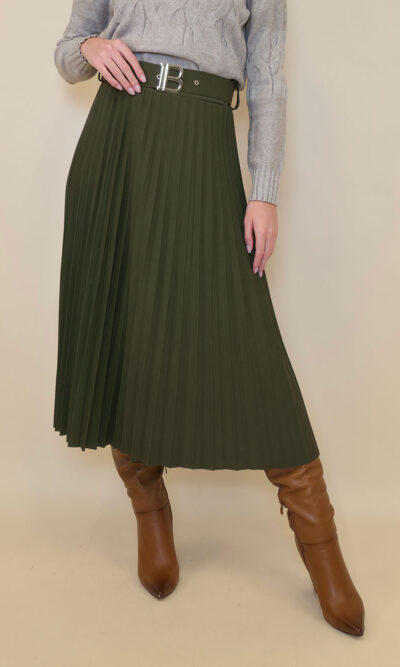 Suknja 32 Winona -  scuba UN plisse - khaki