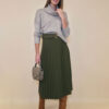 Suknja 32 Winona -  scuba UN plisse - khaki