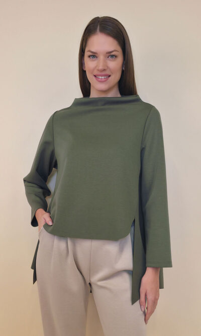 Tunika 40 Mabel - viscose jersey UN - military