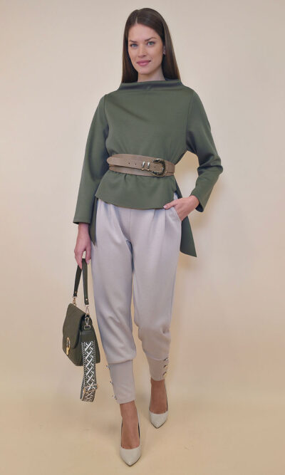 Tunika 40 Mabel - viscose jersey UN - military
