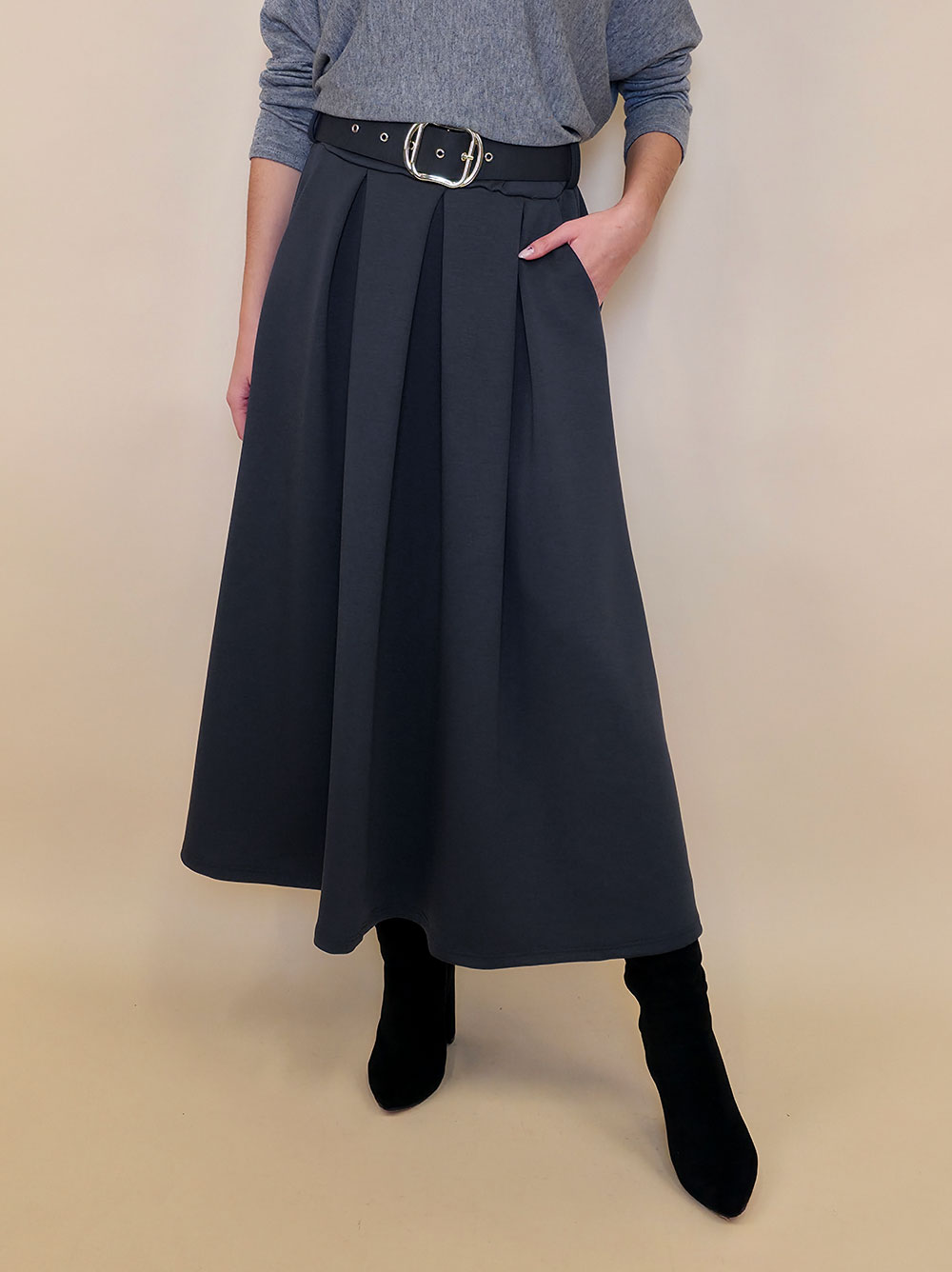 Suknja 36 Kimball - jersey vis UN - antracit