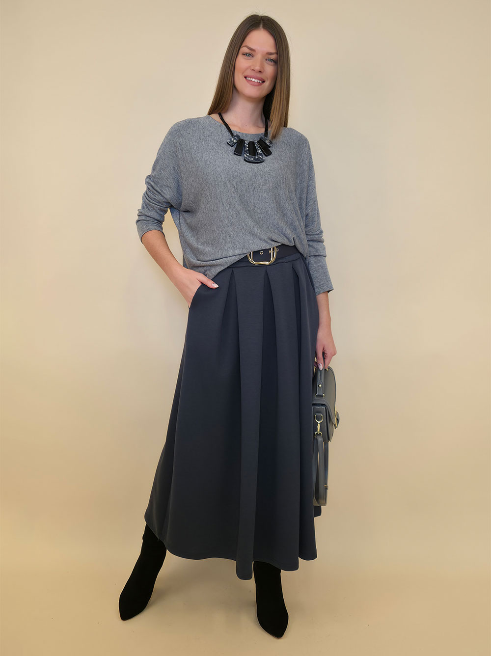 Suknja 36 Kimball - jersey vis UN - antracit