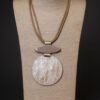 Ogrlica 32 - E medallion big - beige