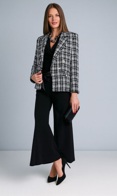 Sako 72 Clemson - cotton boucle karo - black/white