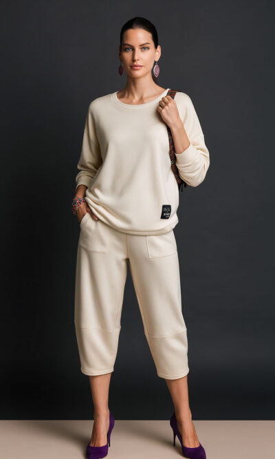 Hlače 36 Trenton - jersey UN - beige