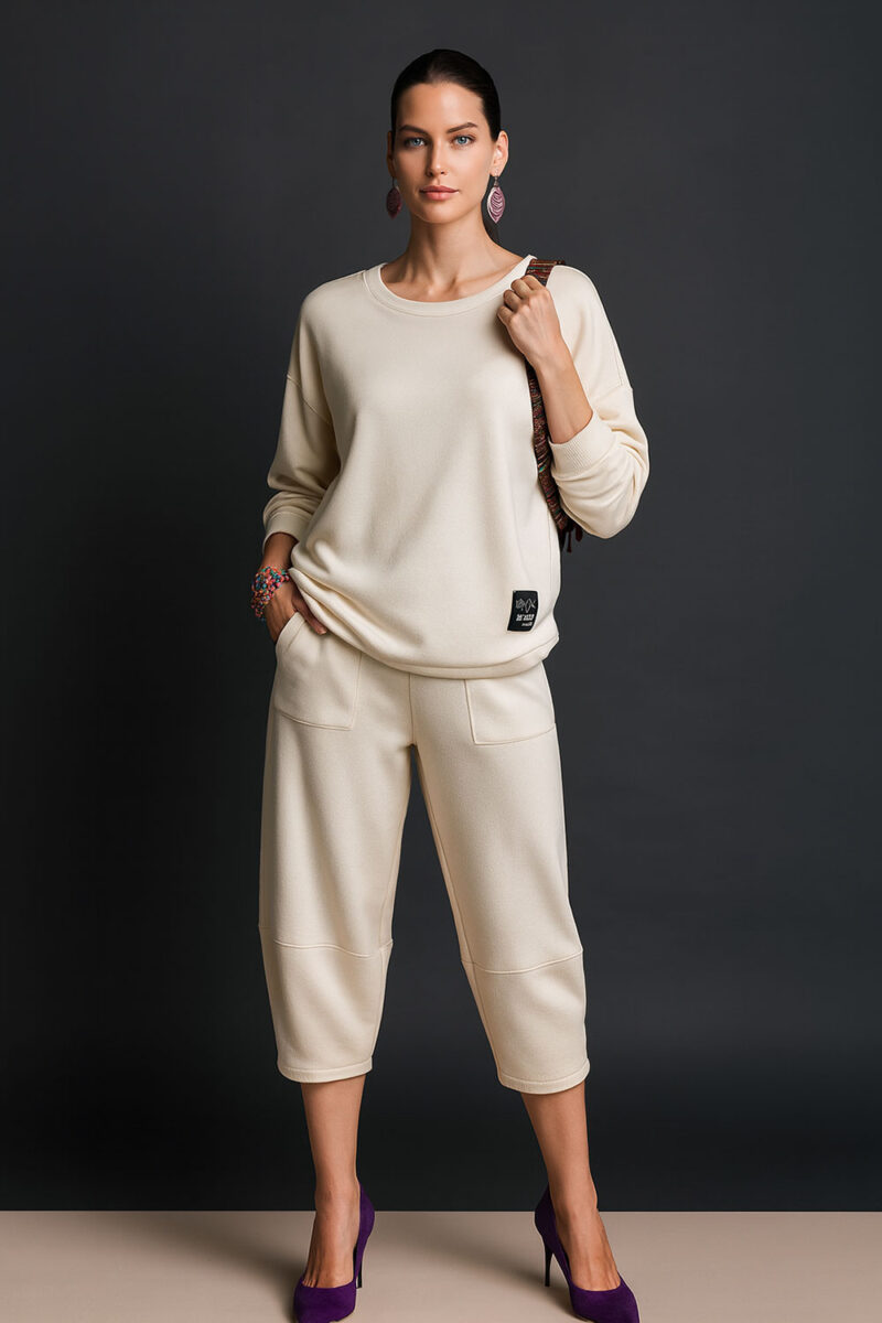 Hlače 36 Trenton - jersey UN - beige