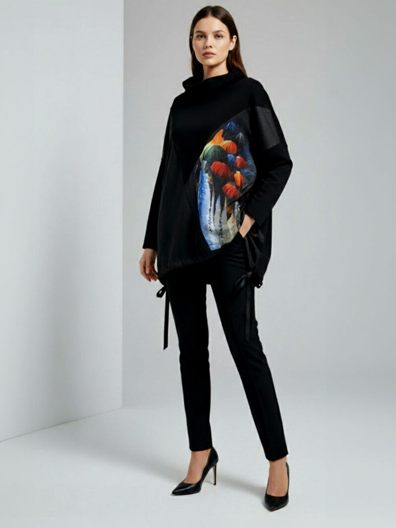 Tunika 48 Black Wings - felpa/ecco leather/print - Rain