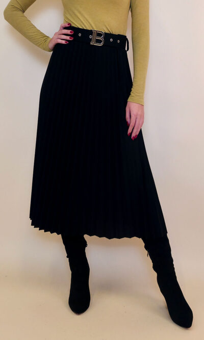 Suknja 32 Winona -  scuba UN plisse - black